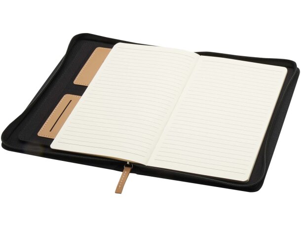 Portafolios A5 Nomumi de plástico PET reciclado y papel FSC Negro intenso detalle 4