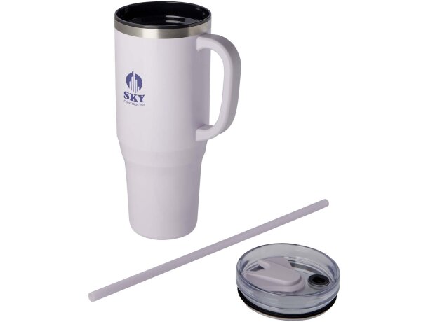 Vaso térmico con pajita Melbourne 1200ml acero reciclado detalle 1