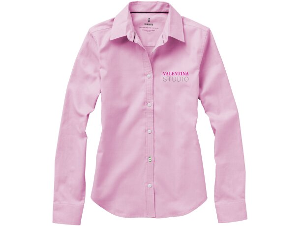 Camisa Oxford manga larga mujer Vaillant algodón 142 g/m² Magenta detalle 6