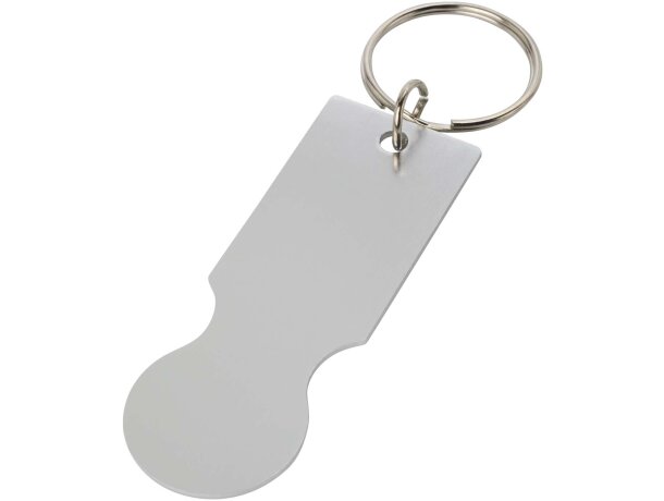 Llavero con moneda para carrito de la compra Rhea aluminio Plateado detalle 4