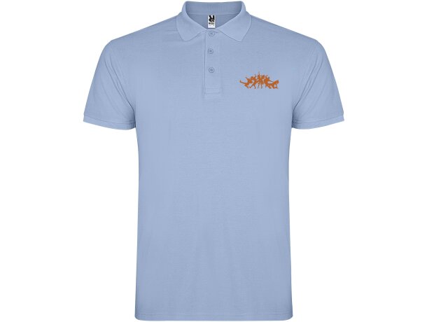 Polo de manga corta infantil Star Roly en punto piqué Azul celeste detalle 13