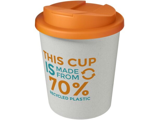 Vaso reciclado de 250 ml con tapa antigoteo Americano® Espresso Eco personalizado