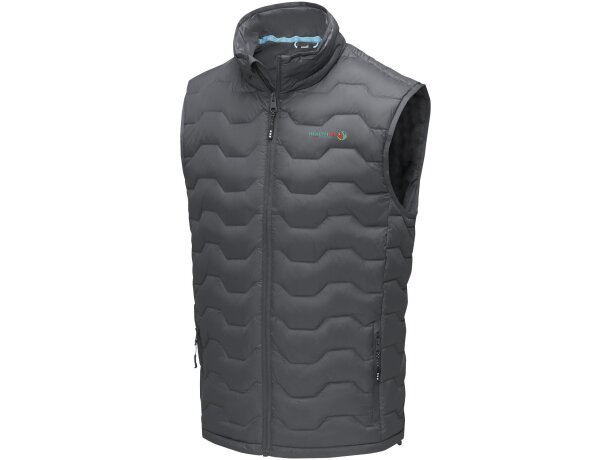 Chaleco aislante reciclado GRS con plumas RDS hombre Epidote Gris tormenta detalle 10