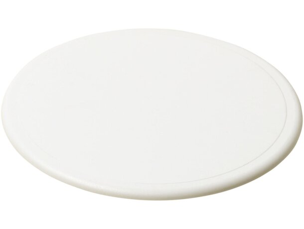 Posavasos redondo Renzo de plástico GPPS personalizable Blanco detalle 3