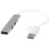 Hub USB Alkaid de aluminio reciclado con 4 puertos tipo C y A Plateado detalle 1