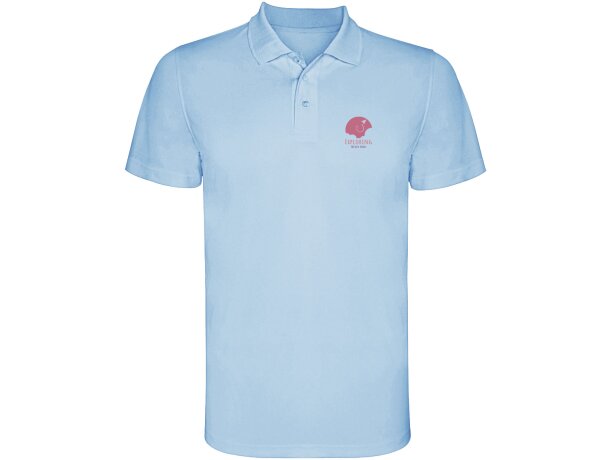 Polo deportivo manga corta infantil Monzha Roly transpirable Azul celeste detalle 10