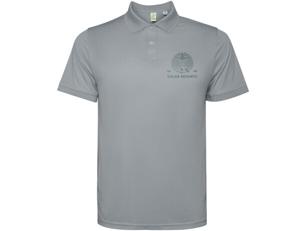 Polo manga corta hombre Tormo Roly poliéster reciclado Gris detalle 9
