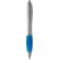 Bolígrafo con grip de colores plateado/azul aqua