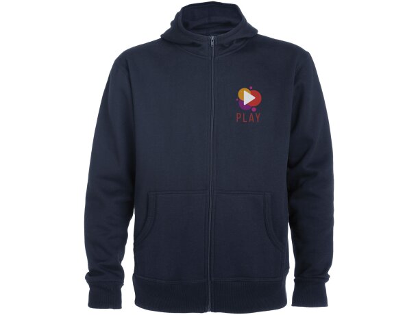Sudadera con capucha y cremallera Montblanc Roly unisex Azul marino detalle 11