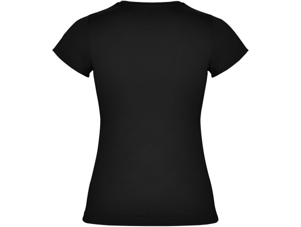 Camiseta mujer manga corta Jamaica Roly 100% algodón entallada Negro intenso detalle 6