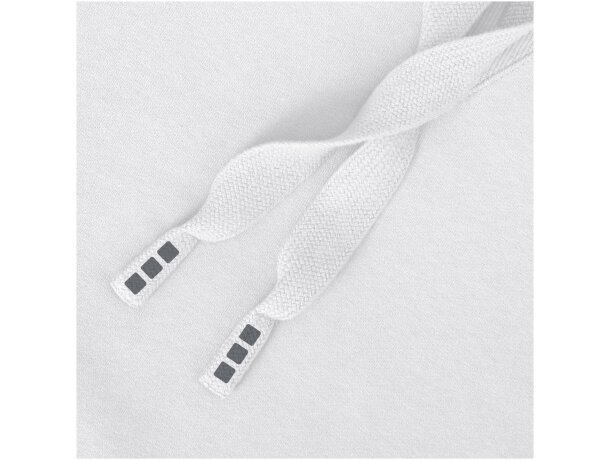 Sudadera con capucha unisex Laguna algodón BCI y poliéster Blanco detalle 6
