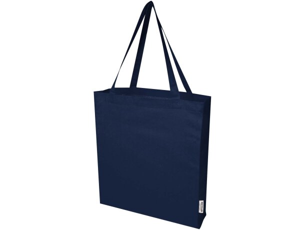 Bolsa tote con refuerzos algodón reciclado certificado GRS Madras Blanco detalle 30