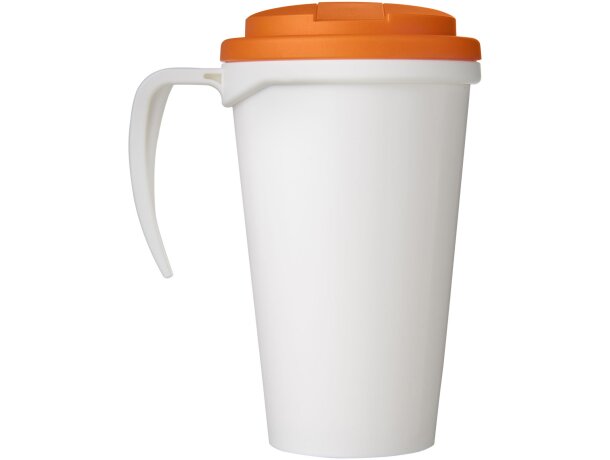 Brite-Americano® Grande taza 350 ml mug con tapa antigoteo Blanco/naranja detalle 14