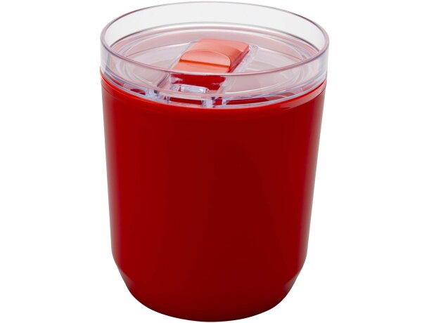Vaso de doble pared Hudson 180ml plástico reciclado Rojo detalle 15