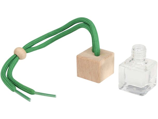 Ambientador de coche Ono en vidrio borosilicato y madera de haya Verde detalle 9