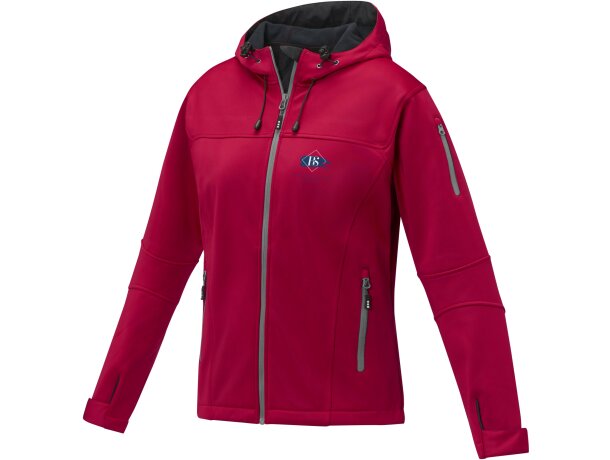 Chaqueta softshell Match mujer tres capas Rojo detalle 11