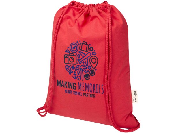 Bolsa con cuerdas Peru Blend de algodón reciclado GRS 5L Rojo detalle 20