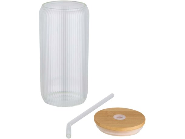 Jarra Mirage de vidrio borosilicato con tapa de bambú 650 ml Transparente detalle 3