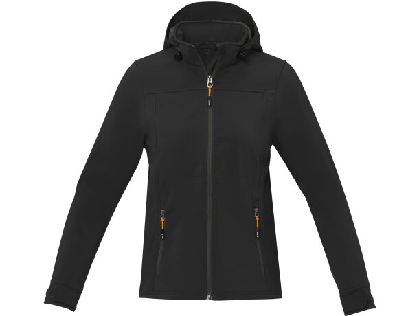 Chaqueta softshell mujer Langley corte entallado impermeable Negro intenso detalle 31