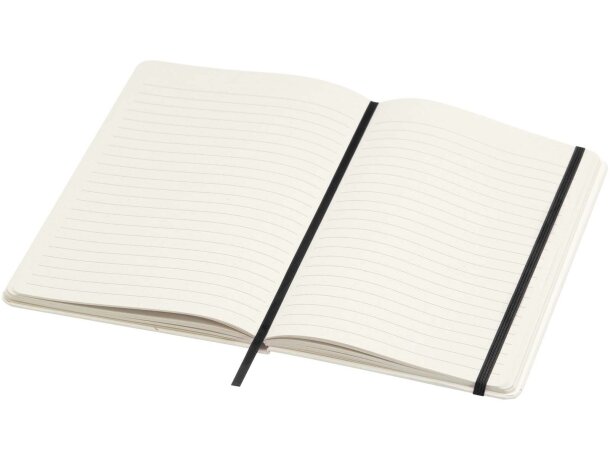 Libreta reciclada A5 con páginas rayadas Bass Negro intenso detalle 4