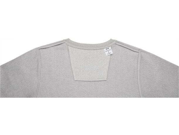 Jersey cuello redondo mujer Zenon interior afelpado algodón Gris mezcla detalle 29