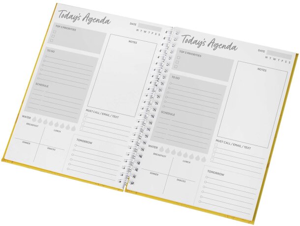 Diario A5 tapa dura Desk-Mate con papel certificado FSC Blanco detalle 3