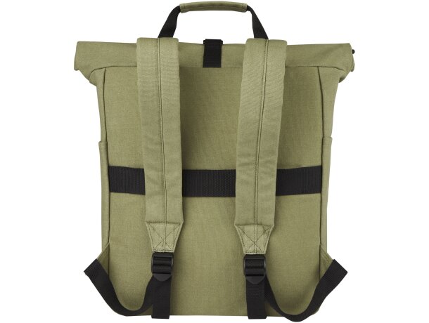 Mochila enrollable Joey lona reciclada GRS para portátil 15? Verde oliva detalle 19