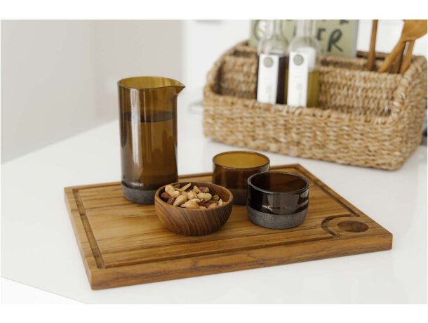 Jarra Originalhome vidrio reciclado 430ml acabado artesanal Marrón detalle 3