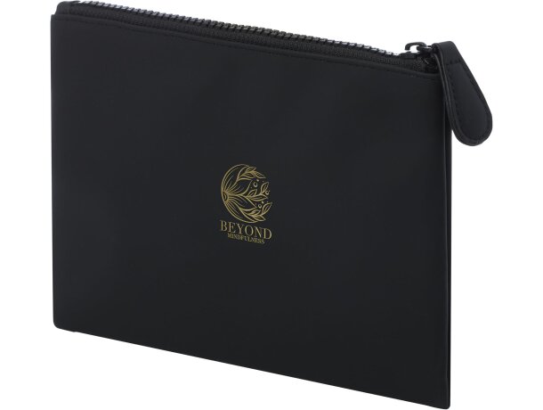 Cartera Turner de poliuretano reciclado con certificación GRS Negro intenso detalle 1