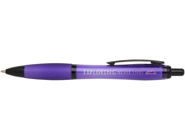 Bolígrafo Nash de plástico reciclado certificado RCS Morado detalle 22