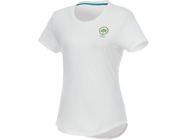 Camiseta de manga corta de material reciclado GRS para mujer Jade Blanco detalle 1