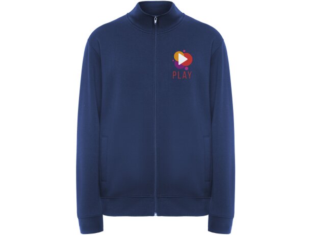 Sudadera cremallera completa unisex Ulan de Roly Azul real detalle 11