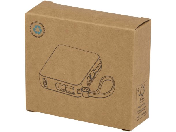 Batería externa Acrux 10000 mAh con cables integrados Negro intenso detalle 10