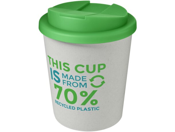 Vaso reciclado de 250 ml con tapa antigoteo Americano® Espresso Eco personalizado