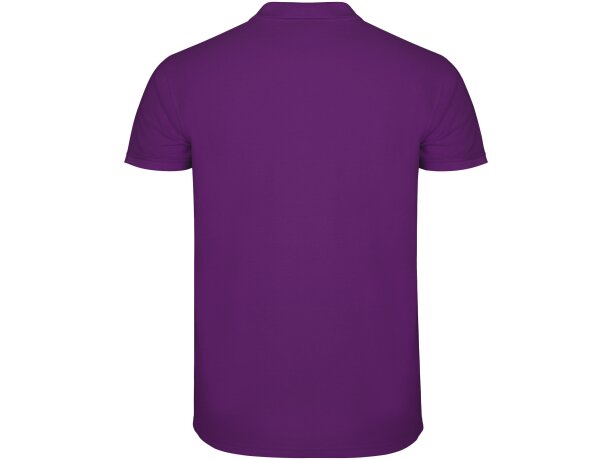 Polo manga corta hombre Star Roly 100% algodón piqué 200 g/m² Morado detalle 94