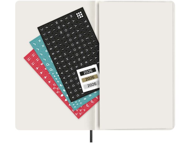 Libreta 12 meses tapa blanda Moleskine con papel certificado FSC Negro intenso detalle 4