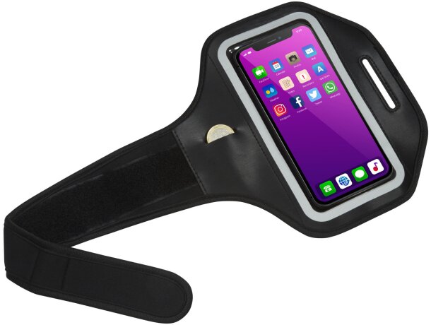 Pulsera running reflectante con funda transparente Haile Negro intenso detalle 4