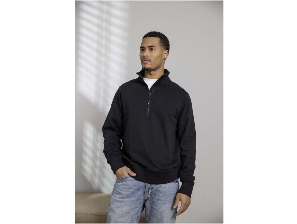 Sudadera reciclada unisex con cremallera 1/4 Aware™ Tin detalle 17