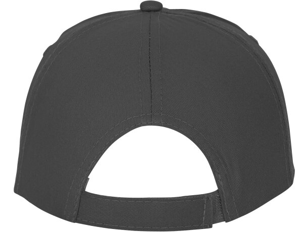 Gorra promocional de 5 paneles con impresión personalizada Gris tormenta detalle 64