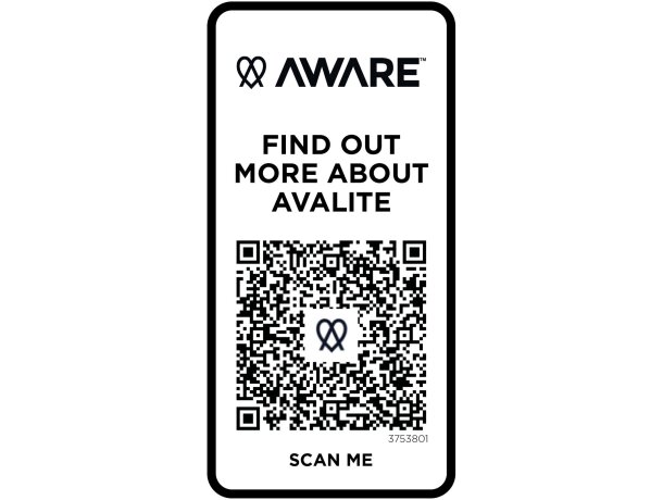 Camiseta unisex reciclada Aware Avalite con trazabilidad QR Blanco detalle 16