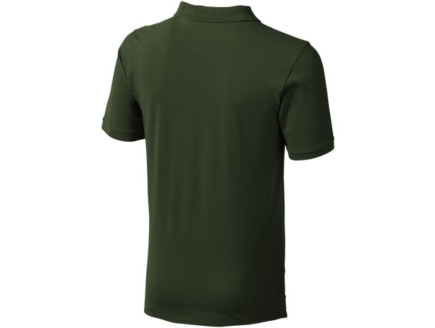 Polo de manga corta algodón BCI 200 g/m2 Elevate Life Calgary Verde militar detalle 53