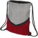 Mochilas de cuerdas personalizadas baratas con dos bolsillos poliéster 600D Rojo/gris detalle 7