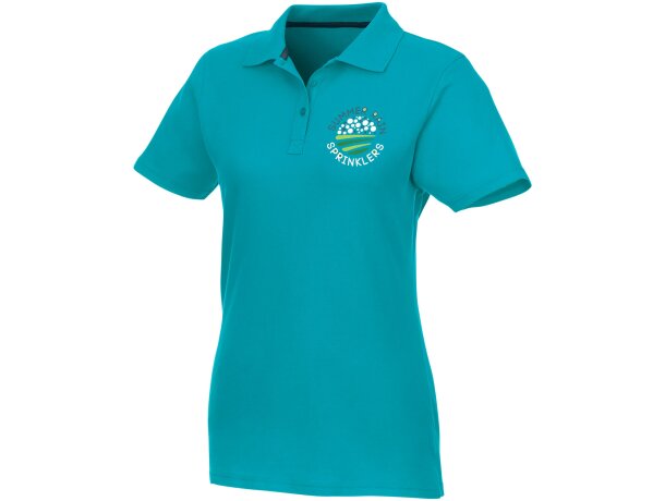 Polo de manga corta para mujer Helios Azul aqua detalle 41