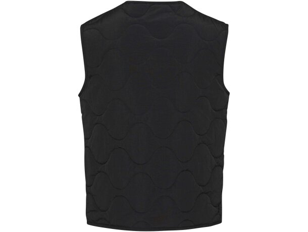 Chaleco acolchado Quartz unisex en nylon reciclado con GRS Negro intenso detalle 3