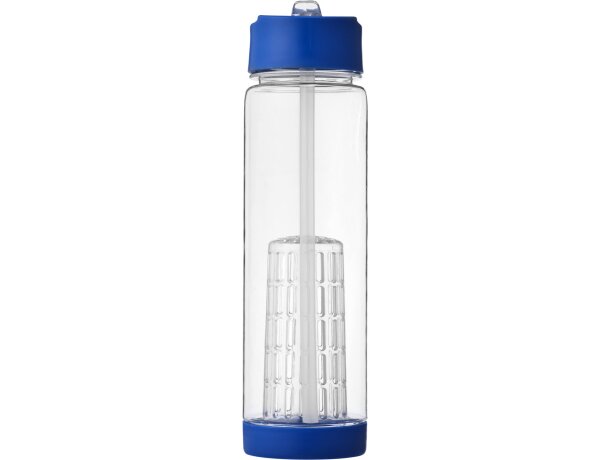 Botella deportiva y ligera con infusor de rosca para fruta 740 ml personalizada personalizado transparente/azul