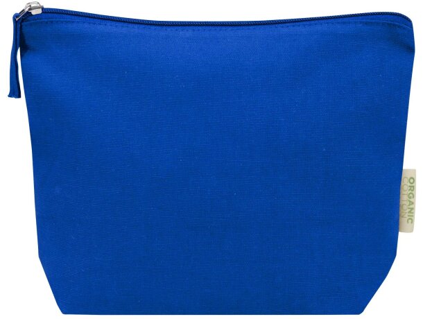Bolsa de aseo pequeña Odisha algodón orgánico certificado OCS Azul real detalle 18
