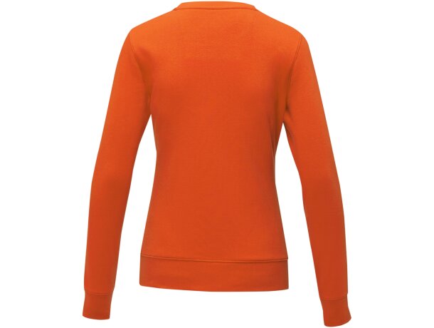 Jersey cuello redondo mujer Zenon interior afelpado algodón Naranja detalle 13