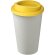 Vaso de plástico con tapa de rosca polipropileno reciclado 350ml Blanco/amarillo