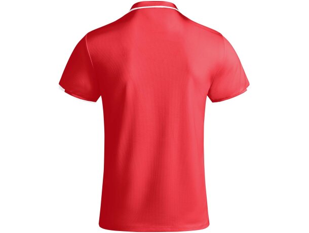Polo deportivo manga corta infantil Tamil Roly poliéster reciclado Rojo/blanco detalle 8