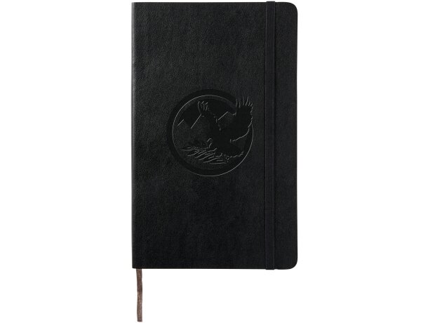 Libreta tapa blanda lisa Classic Moleskine con cierre elástico Negro intenso detalle 1